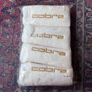 Vintage Cobra Set Of 4  #1 #3 #5 White Fuzzy Golf Club Head Covers Made in Korea